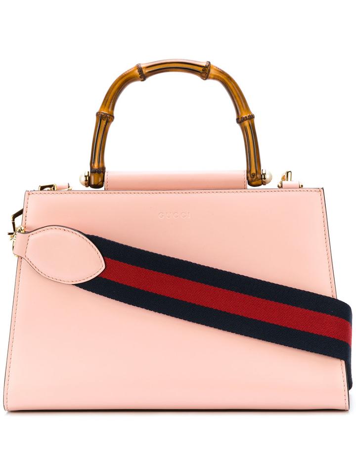 Gucci - Nymphaea Gg Web Tote Bag - Women - Cotton/leather - One Size, Pink/purple, Cotton/leather