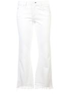 Amo Crop Flared Jeans - White