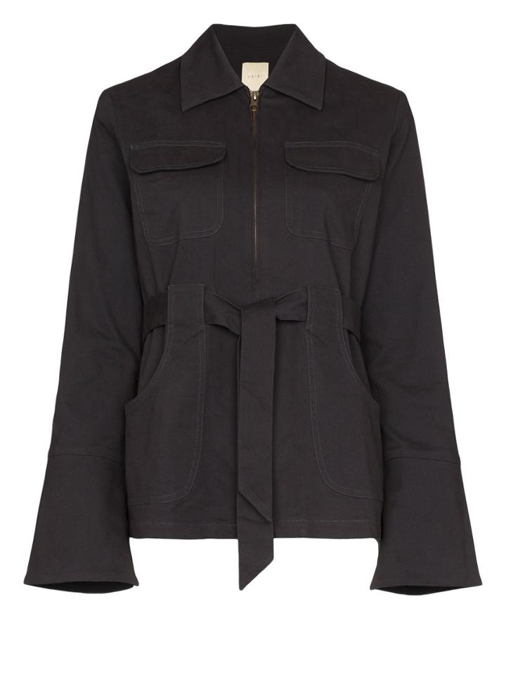 Usisi Emilie Zip-up Tie Waist Jacket - Black