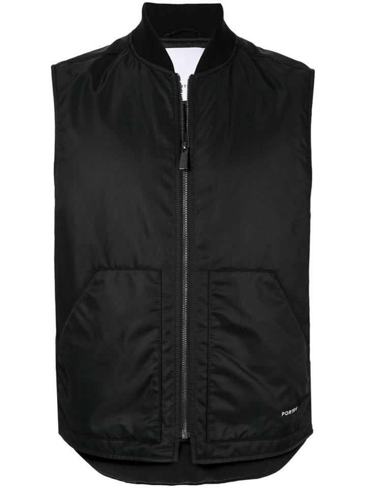 Ports V Slogan Gilet - Black