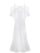 Parlor Cold Shoulder Lace Evening Dress - White
