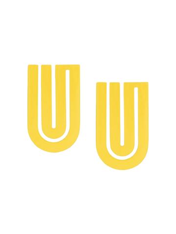 Uncommon Matters U Shape Earrings - Yellow & Orange
