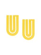 Uncommon Matters U Shape Earrings - Yellow & Orange