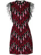 Valentino Lipstick Knitted Mini Dress - Black