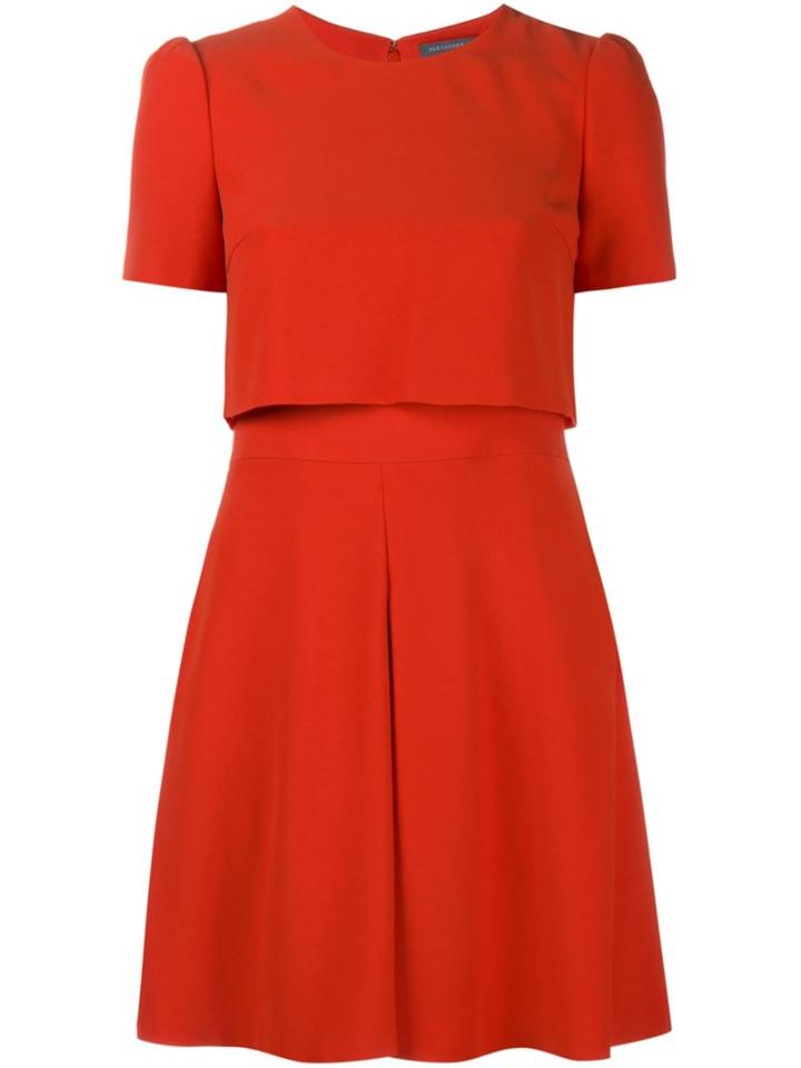 Alexander Mcqueen Layered Skater Dress, Women's, Size: 36, Red, Viscose/acetate/silk