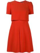 Alexander Mcqueen Layered Skater Dress, Women's, Size: 36, Red, Viscose/acetate/silk