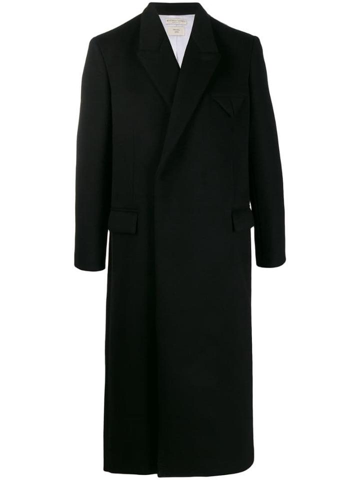 Bottega Veneta Long Double Buttoned Coat - Black