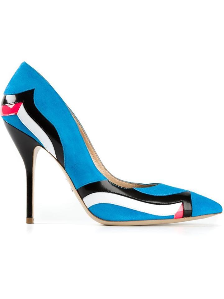 Paul Andrew Wavy Patent Striped Pumps