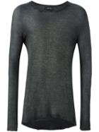 Avant Toi Raw-edge Jumper, Men's, Size: Medium, Grey, Silk/polyester/cashmere