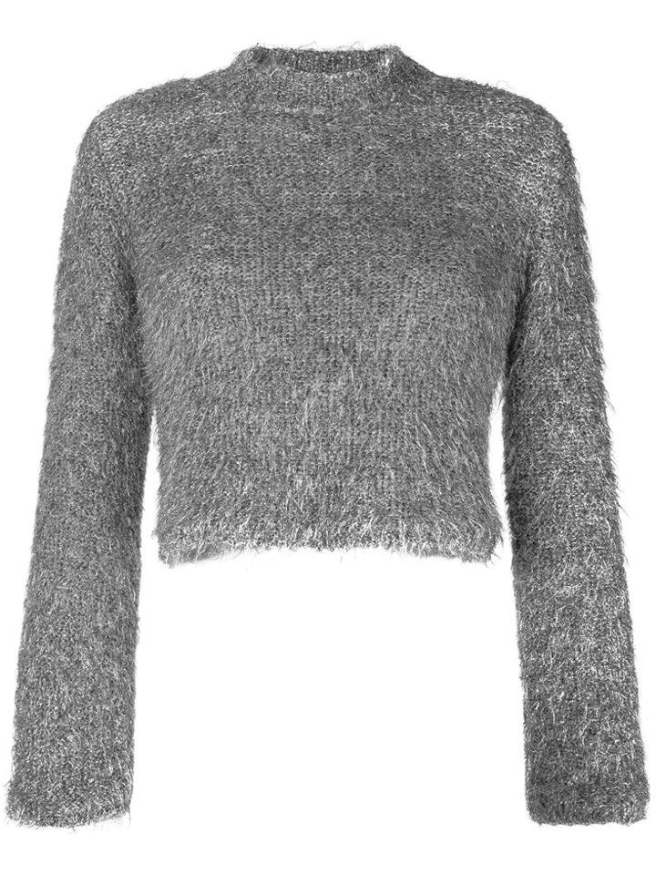 Plys Cropped Knit Jumer - Grey