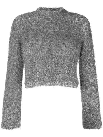 Plys Cropped Knit Jumer - Grey