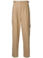 Tibi Straight Paperbag Trousers - Brown