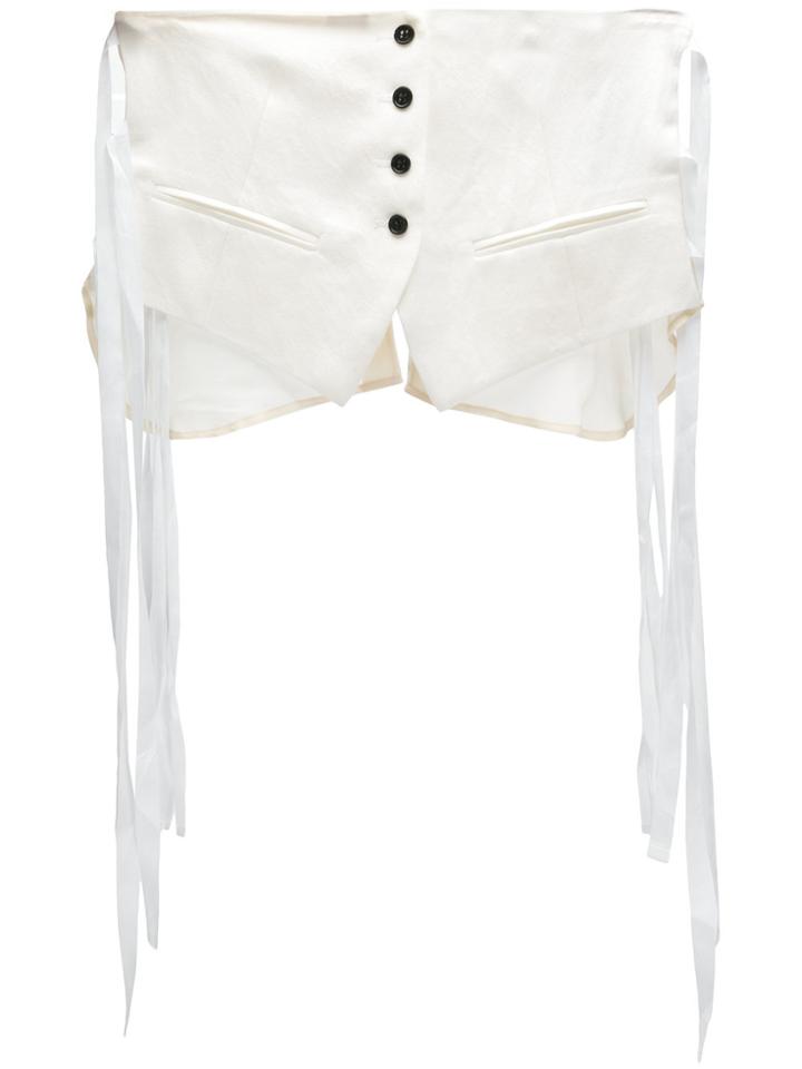 Ann Demeulemeester Waistcoat Belt - White