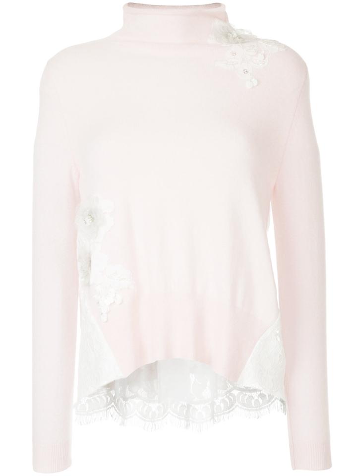 Onefifteen Floral Lace Patch Sweater - Pink & Purple