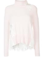 Onefifteen Floral Lace Patch Sweater - Pink & Purple