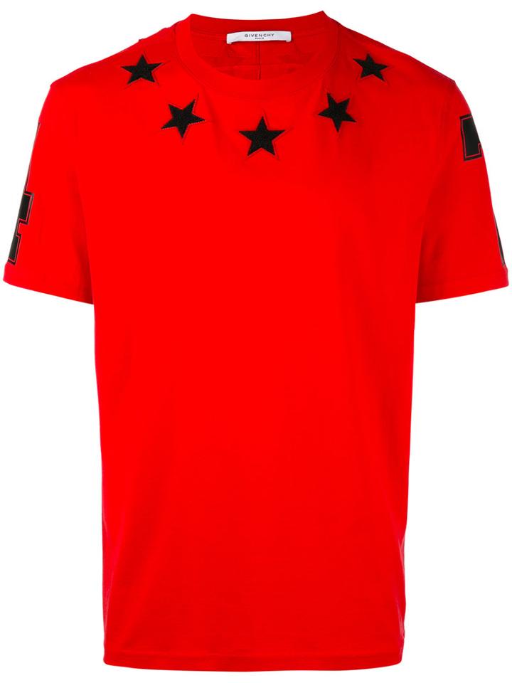 Givenchy - Stars Tee Shirt - Men - Cotton - L, Red, Cotton