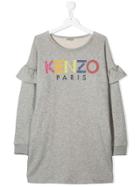 Kenzo Kids Teen Logo Sweater Dress - Grey