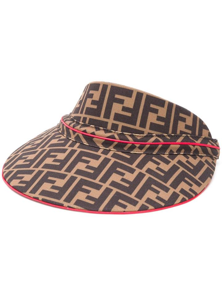 Fendi Ff Logo Visor - Brown