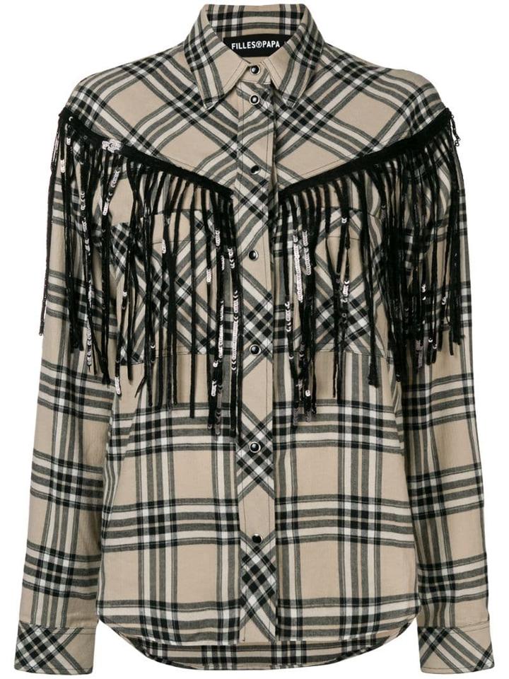 Filles A Papa Fringed Shirt - Neutrals