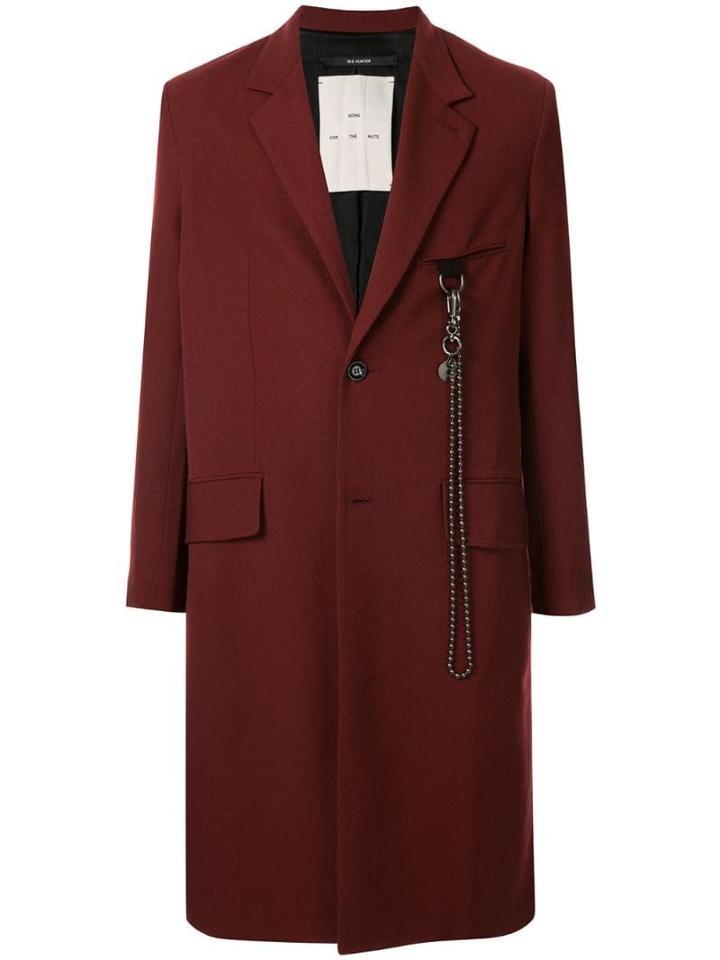 Song For The Mute '19.2 Print Single Breasted Coat - Red