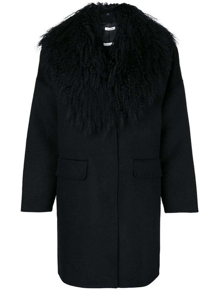 P.a.r.o.s.h. Fur Collared Coat - Black