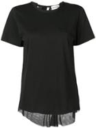 Semicouture Plated Net Back T-shirt - Black