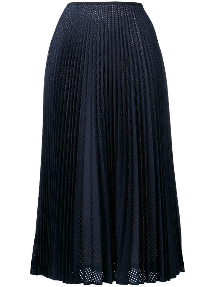 Fendi Perforated Pleated Skirt - Blue