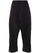 Y-3 Waistbandless Gathered Cropped Trousers - Black