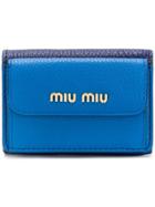 Miu Miu Madras Leather Wallet - Blue