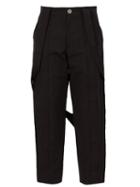 Aganovich Strap Detail Trousers, Men's, Size: 46, Black, Cotton