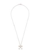 Off-white Cross Pendant Necklace - Metallic