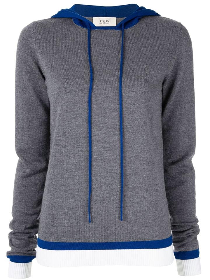 Ports 1961 Long Sleeve Hoodie - Grey