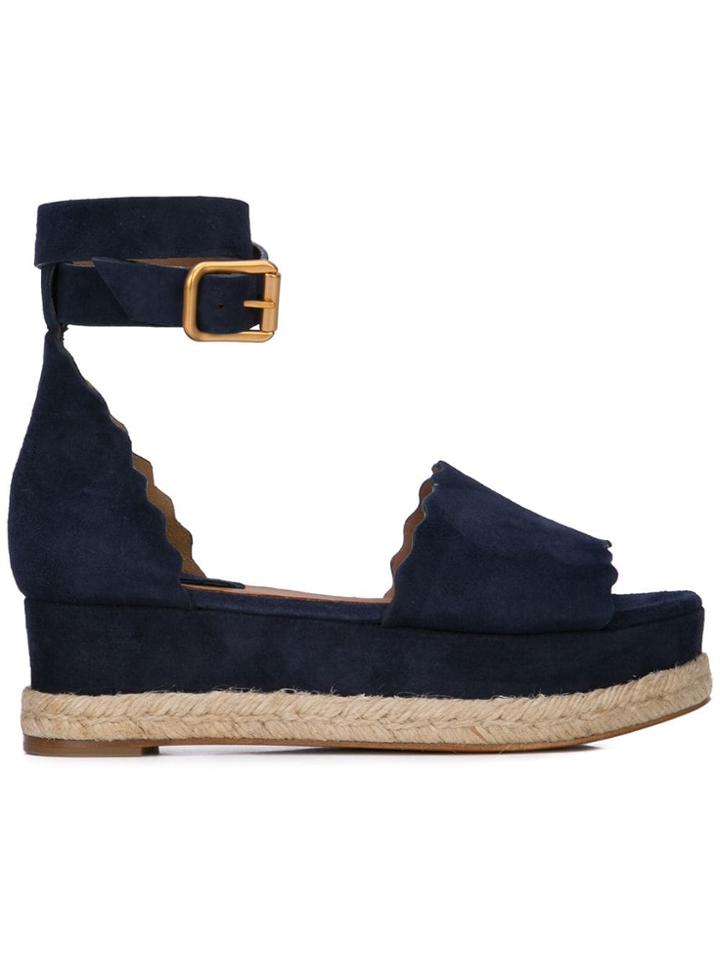 Chloé Espadrille Platform Sandals - Blue