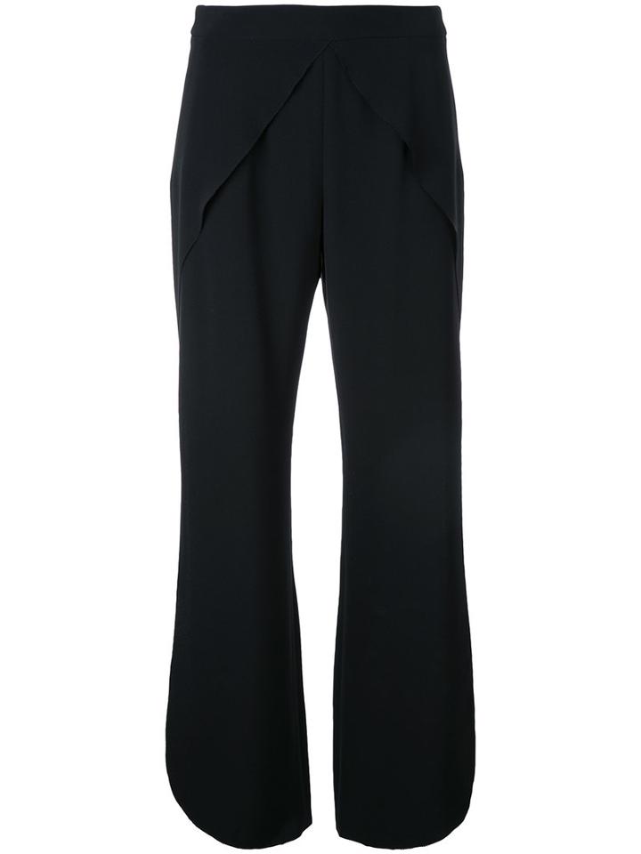 Goen.j Round Hemline Cropped Trousers, Women's, Size: Medium, Black, Silk