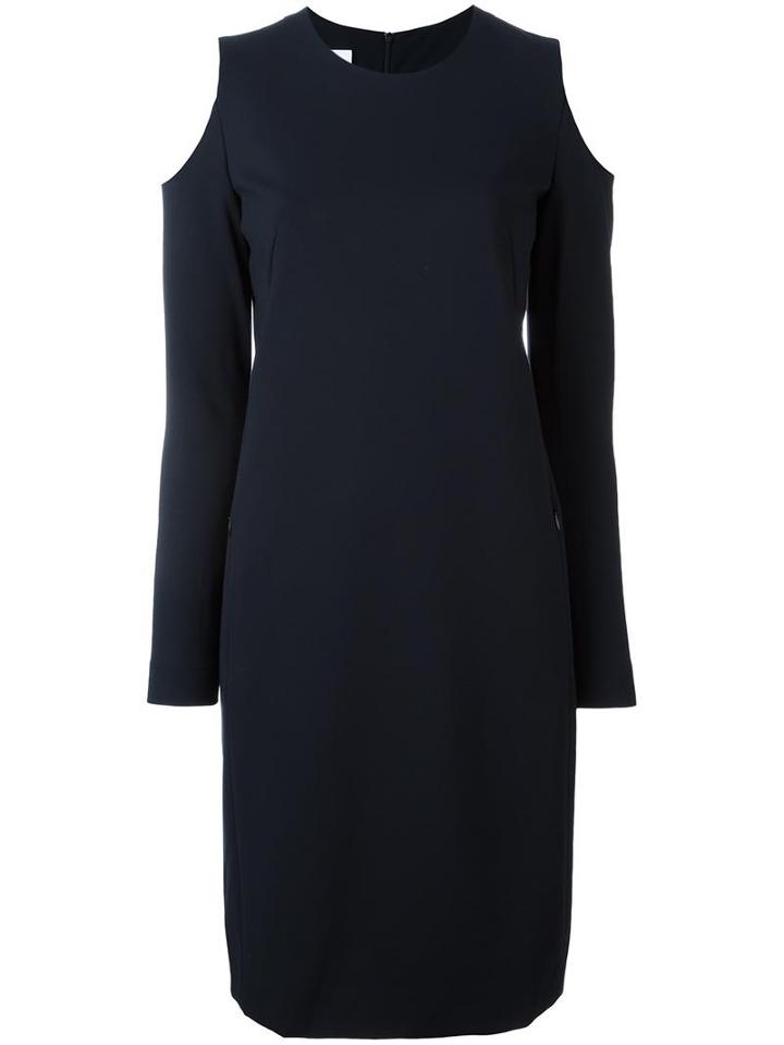 Akris Punto Cold Shoulder Dress, Women's, Size: 36, Blue, Acetate/polyamide/viscose/spandex/elastane