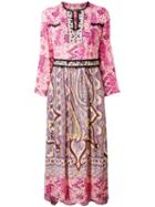 Etro - Embroidered Piasley Kaftan Dress - Women - Viscose/glass - 44, Pink/purple, Viscose/glass