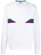 Fila Striped Logo Embroidered Sweatshirt - White