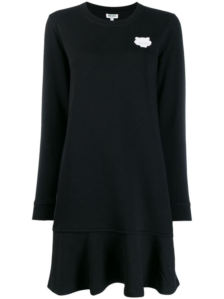 Kenzo Tiger Patch Knitted Dress - Black