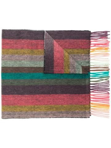 Paul Smith Striped Scarf - Grey