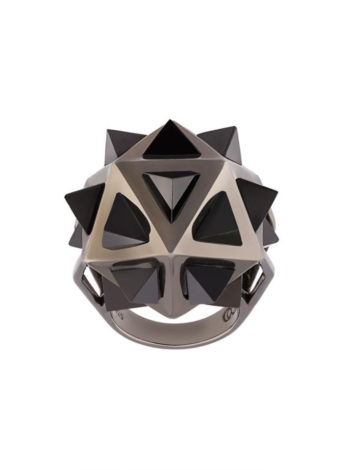John Brevard Icoso Ring, Women's, Size: 8, Metallic, Onyx/sterling Silver