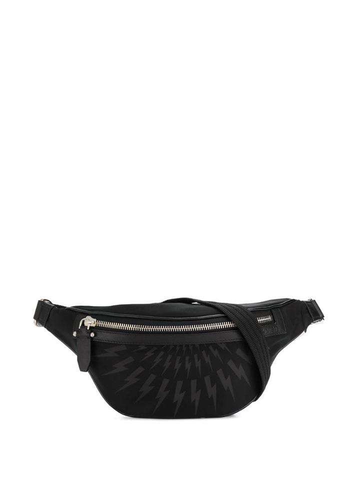 Neil Barrett Thunderbolt Print Belt Bag - Black