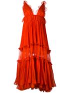 Maria Lucia Hohan - 'mousseline' Maxi Dress - Women - Silk/nylon/viscose - 38, Yellow/orange, Silk/nylon/viscose