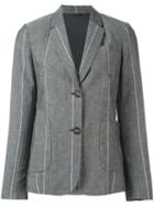 Brunello Cucinelli Striped Blazer, Women's, Size: 44, Grey, Linen/flax/virgin Wool/cupro/silk