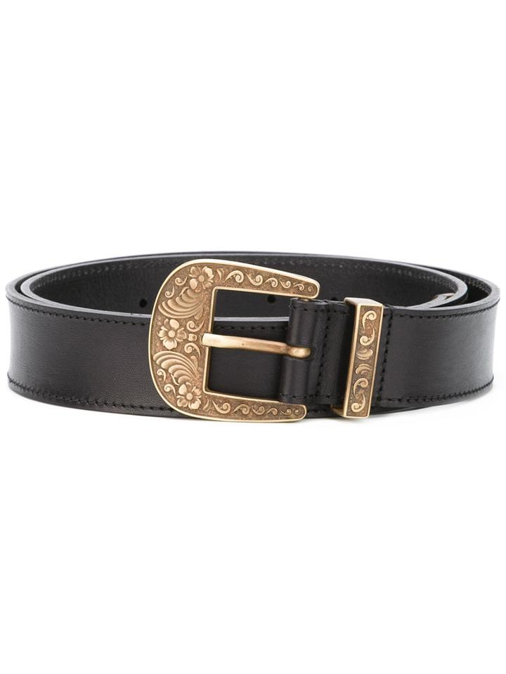 Alberta Ferretti Western Belt, Women's, Size: Large, Black, Leather