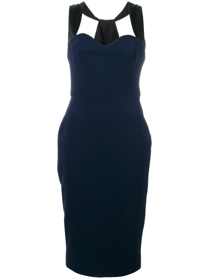 Victoria Beckham Fitted Sweetheart Dress - Blue