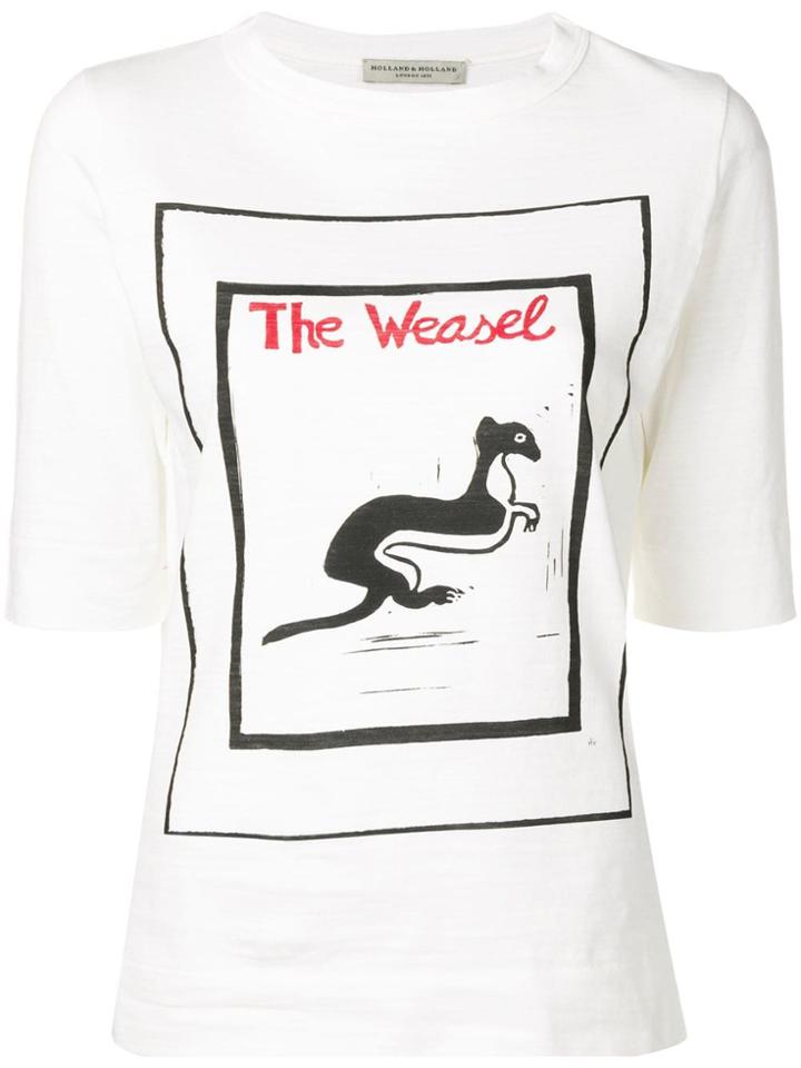 Holland & Holland The Weasel Print T-shirt - White