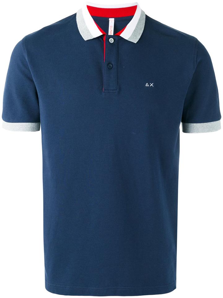 Sun 68 Contrast Polo Shirt, Men's, Size: Xxxl, Blue, Cotton/spandex/elastane