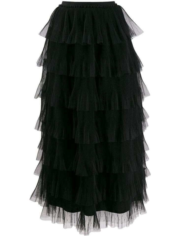 Red Valentino Ruffle Tulle Skirt - Black