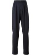 Raf Simons Wide-legged Pleated Trousers, Men's, Size: 50, Blue, Cotton/virgin Wool