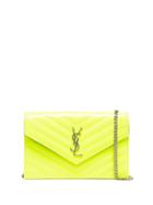 Saint Laurent Monogram Envelope Clutch - Yellow